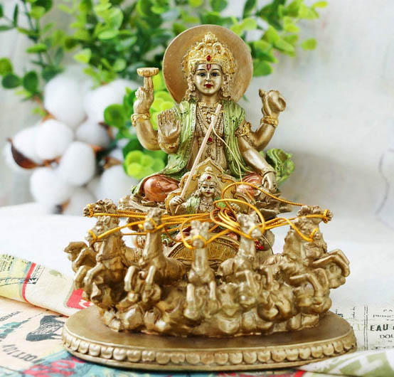 楽天市場】ヒンズー教の神 スーリヤ彫像 - インド ホーム マンディール