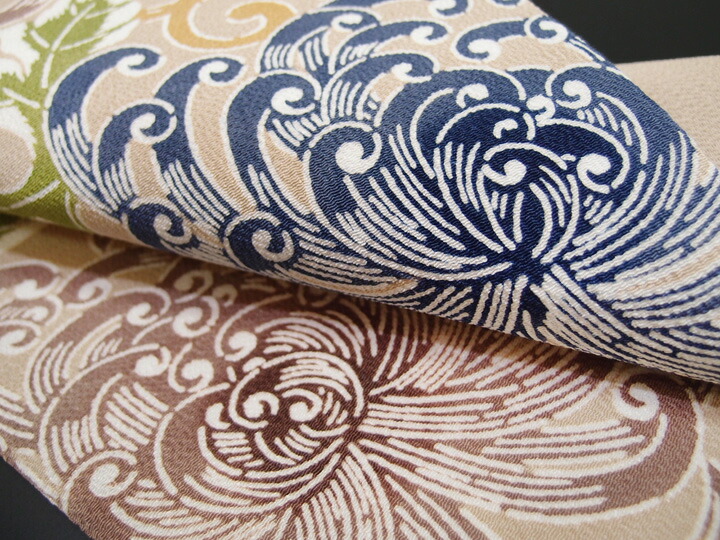 楽天市場】名古屋帯 九寸帯 栗山吉三郎工房 和染紅型 菊 唐草 正絹 浜