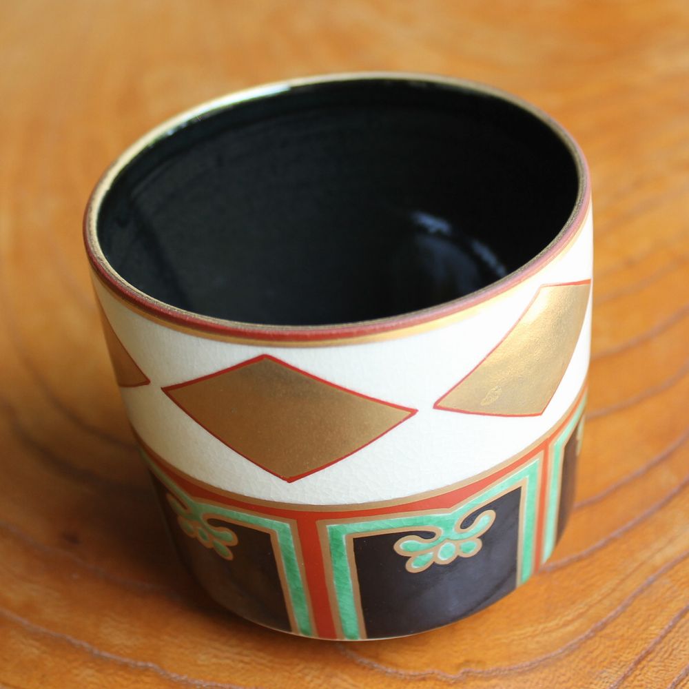 楽天市場】【美濃焼】窯元蔵珍窯 【仁清写し】色絵金銀菱重茶碗 : 蔵珍窯