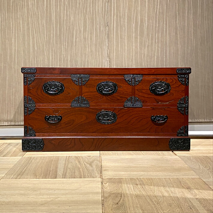 欅材！庄内箪笥・4杯！ 時代箪笥和家具古道具古家具古民藝和モダン