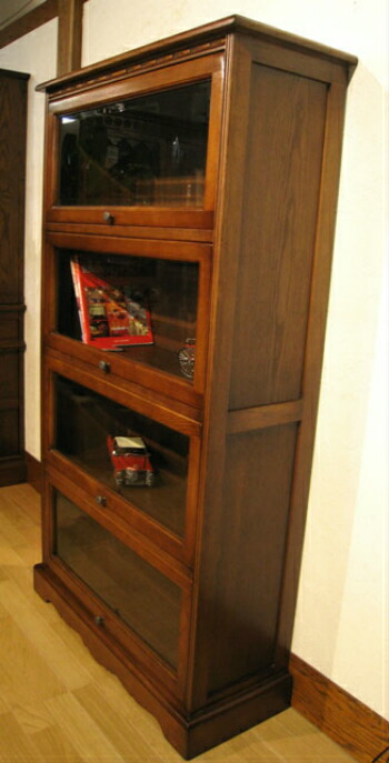 英国アンティークJC製ブックケースキャビネット/本棚/食器棚/飾り棚(91