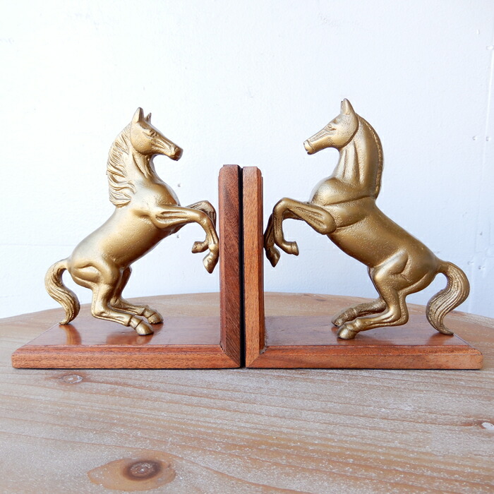 楽天市場】ブックエンド 本立て 馬 うま ホース Horse アンティーク調
