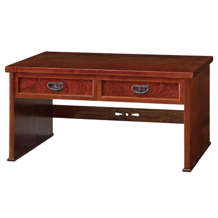 アンティーク】木製 文机 書斎机 座卓 2杯引出し 無垢材 昭和レトロ 古