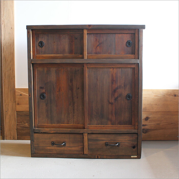 楽天市場】和風 茶箪笥 レトロ 食器棚 収納棚 中古 タンス 茶棚 たんす