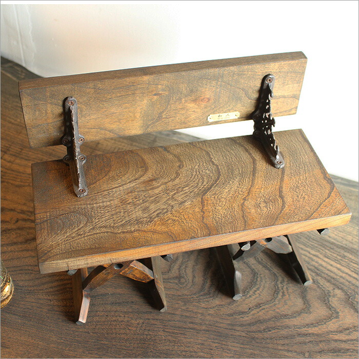 ケヤキ古材と古民具を使用した花台ベンチタイプ 日本製 木製