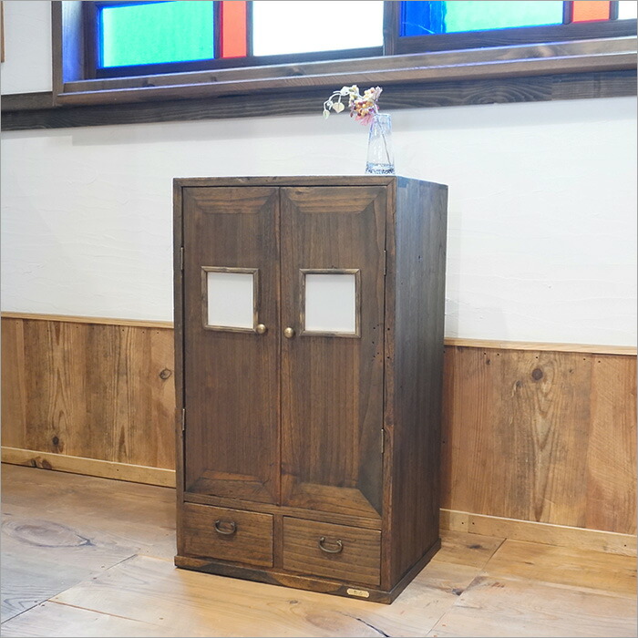 昭和レトロ アンティーク 古家具 道具箱 木製チェスト 4段 タンス 小