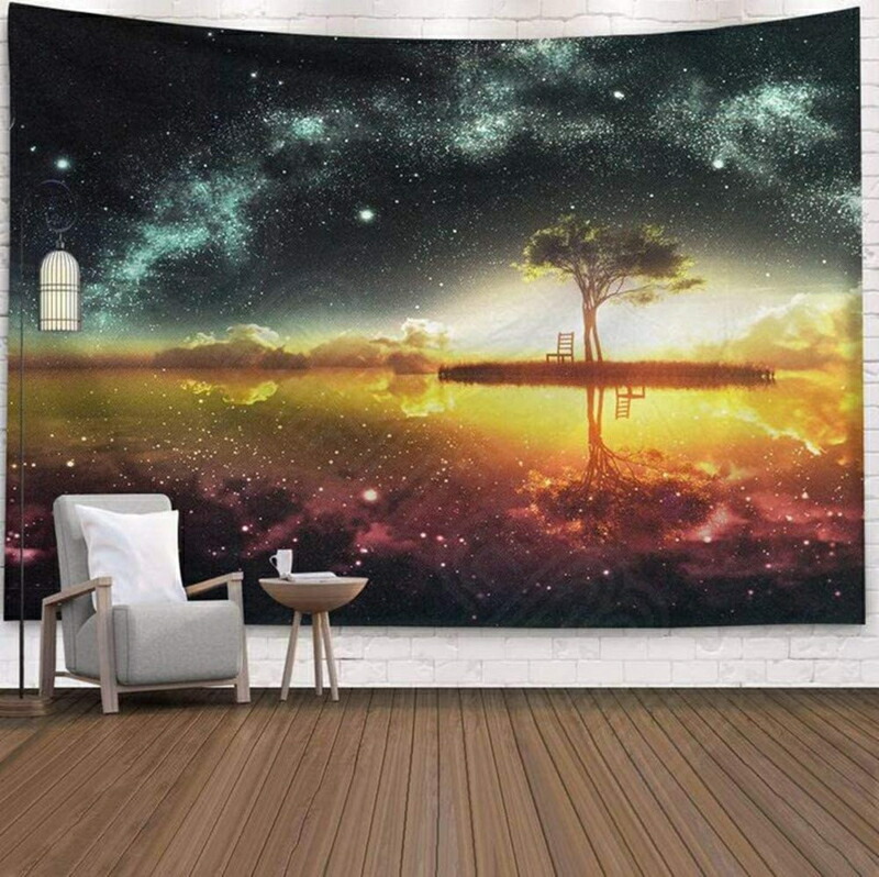 楽天市場】タペストリー マジカルツリー 不思議な世界 月と大樹 宇宙