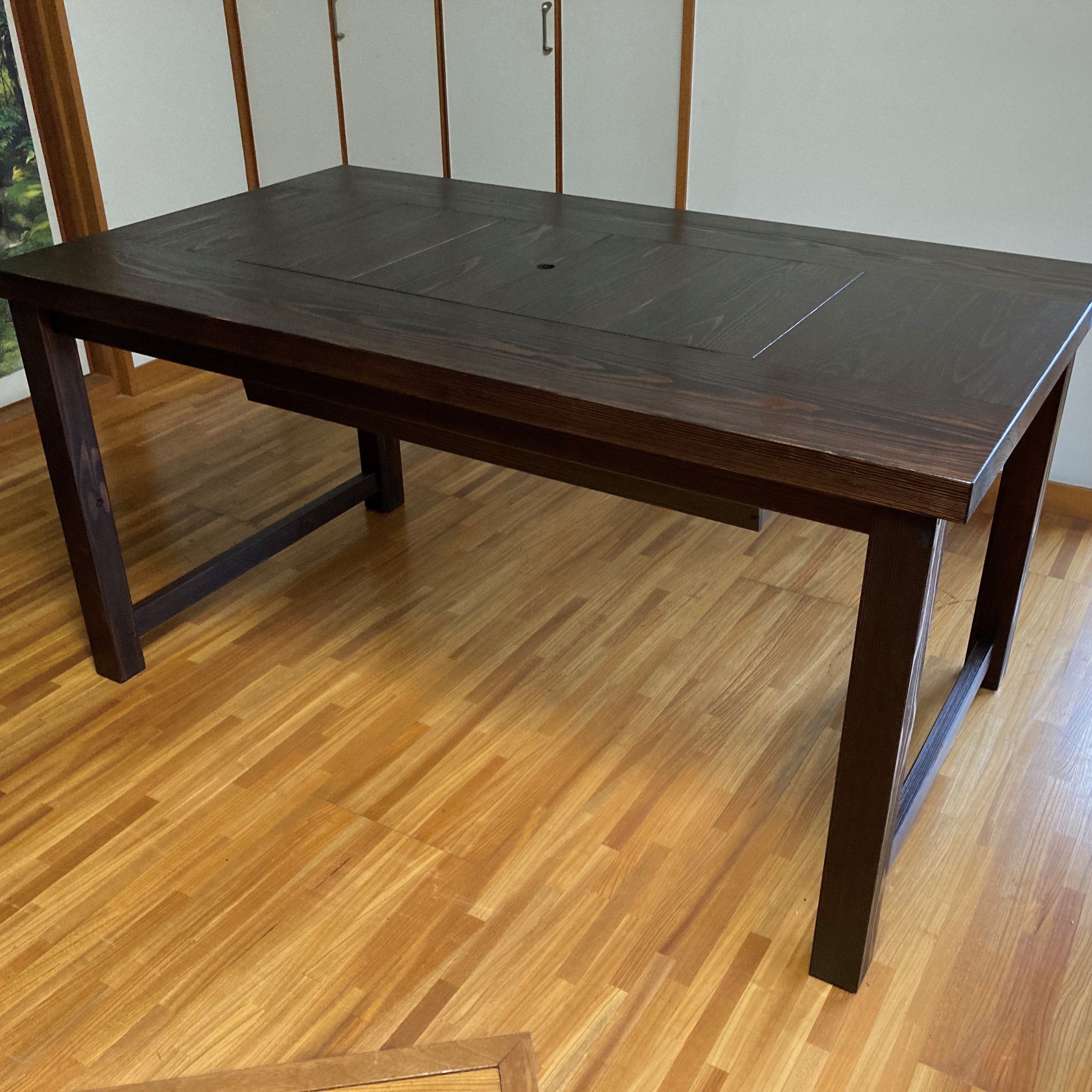 楽天市場】大型ダイニング囲炉裏テーブルと木製椅子4脚のセット