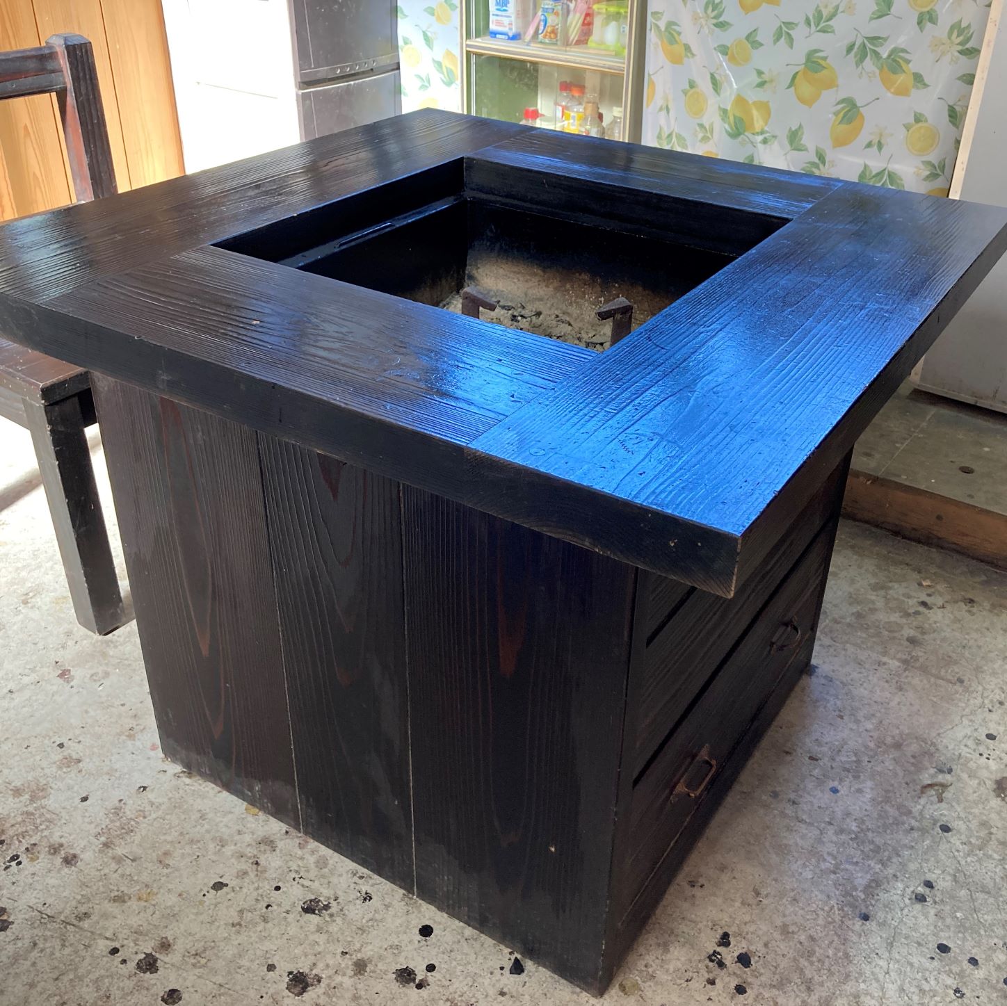 楽天市場】箱タイプ 囲炉裏テーブル 引きだし 蓋付き 850X850X700mm