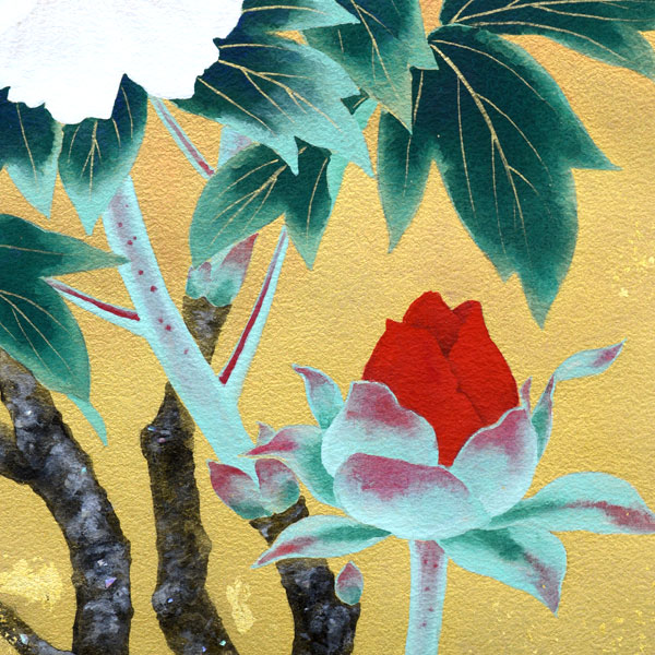 楽天市場】掛軸 掛け軸 【限定品】春用 紅白牡丹図 広森雄山 尺八立 約