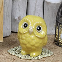 楽天市場】風水ふくろう 金運に利益がある黄色フクロウ 信楽焼