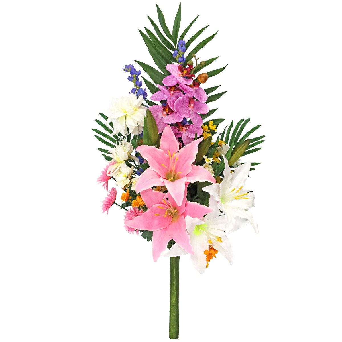 楽天市場】お墓 造花 仏花 胡蝶蘭やユリのパープル系の仏様の大きな