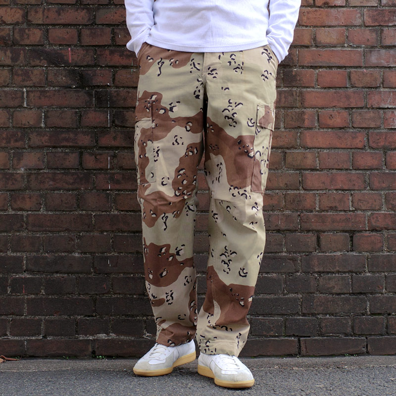 米軍湾岸戦争チョコチップ迷彩パンツ1990年官給品S/Rサイズ 米軍湾岸