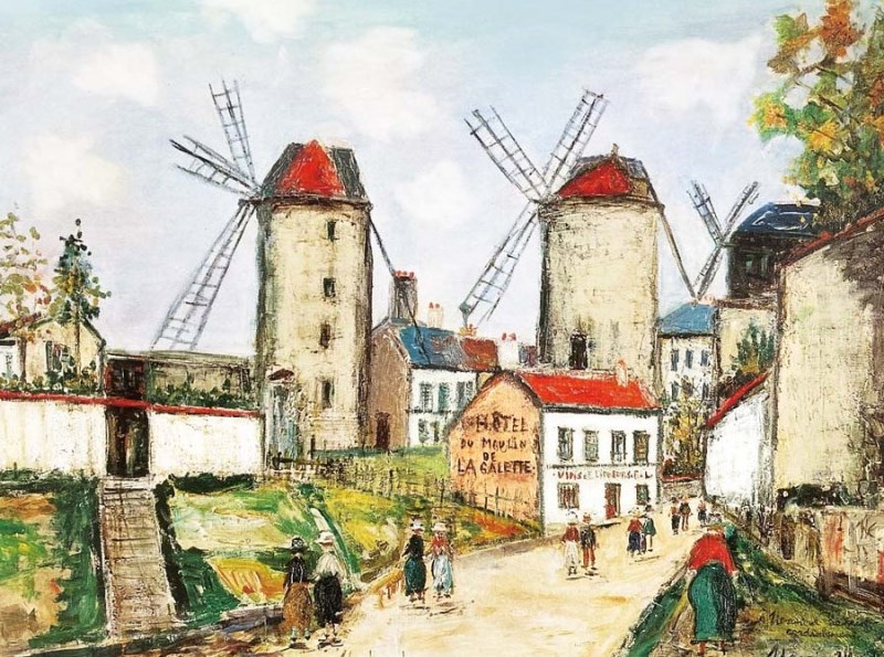 高精細デジタル額装版画 世界の名画 ユトリロ 「 セール モンマルトル