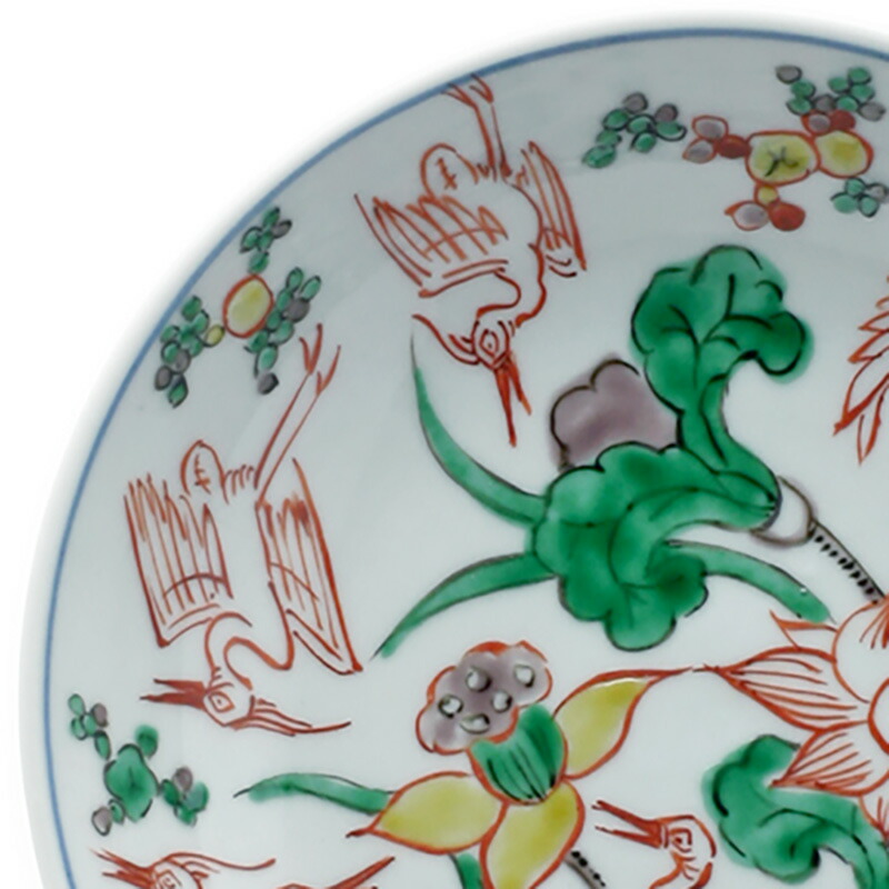 楽天市場】九谷焼：南京赤絵蓮鷺文皿・須田菁華 《小皿・14.8cm》 : 和