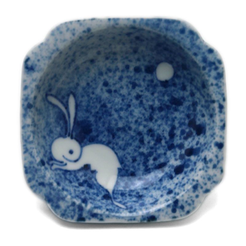 明治 印判皿 月うさぎ 明治 印判皿 月うさぎ 明治 印判皿 月うさぎ 100