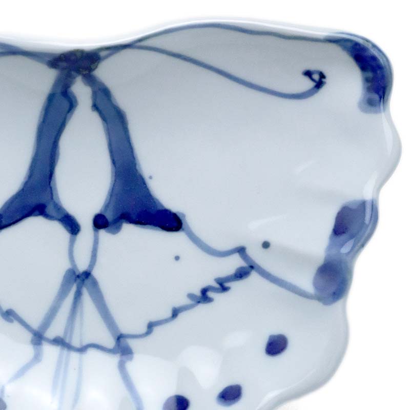 九谷 蝶形 変形豆皿 アンティーク 九谷 蝶形 変形豆皿 アンティーク