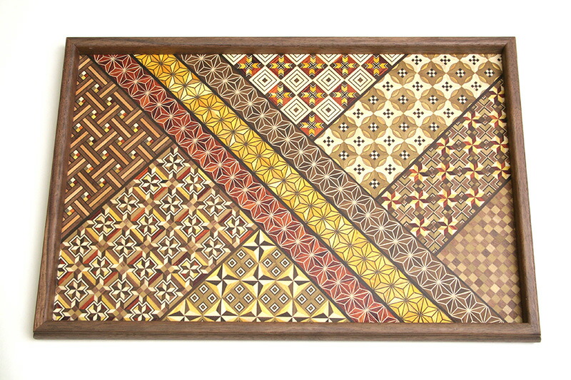 楽天市場】【寄せ木細工】角盆（小寄木） : 箱根寄木細工専門店箱根