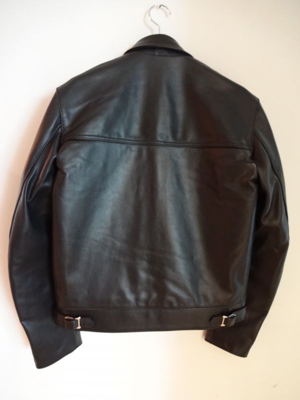 Lewis Leathers (#385 Countryman) BLACK LEATHER - TRAMPS/トランプス