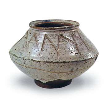 斑彫唐津水指 まだらほりからつみずさし | 鶴田 純久の章 お話