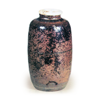 茶道具 鶴田純久作 青唐津 肩衝茶入 仕覆付 共箱 V 7902 茶道具 鶴田純