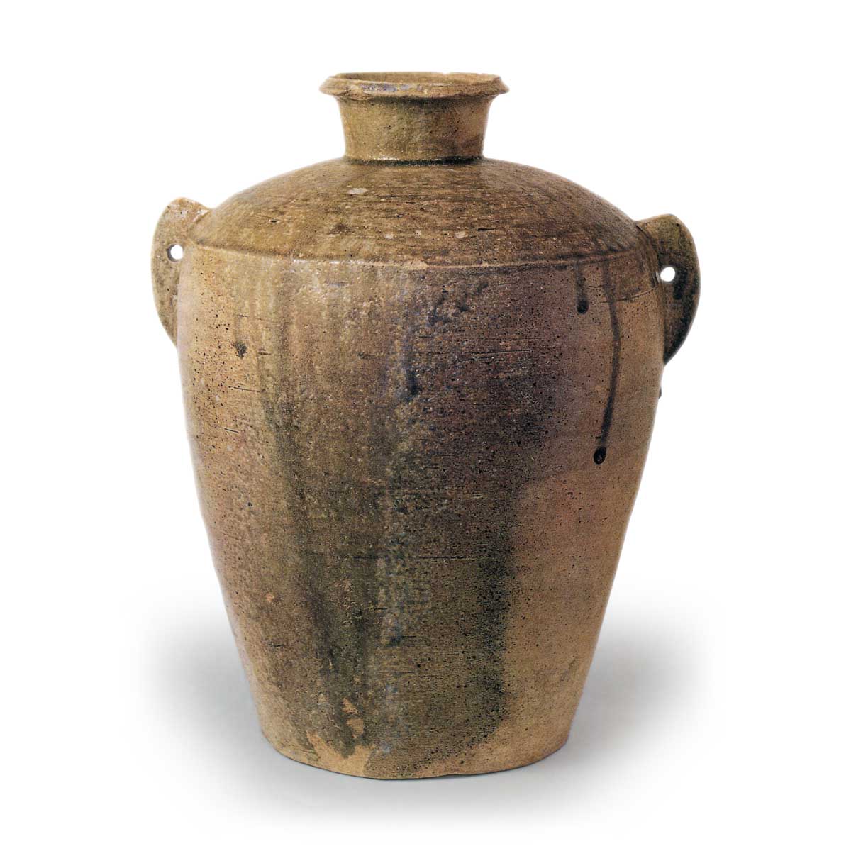 しがらき焼 海鼠釉双耳花瓶 しがらき焼 海鼠釉双耳花瓶