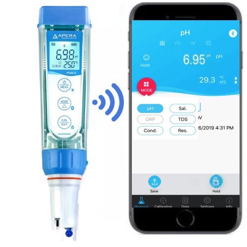 マルチ水質計HJ-PC60-Z（多項目水質計,pH/EC/TDS/塩分/℃） Bluetooth