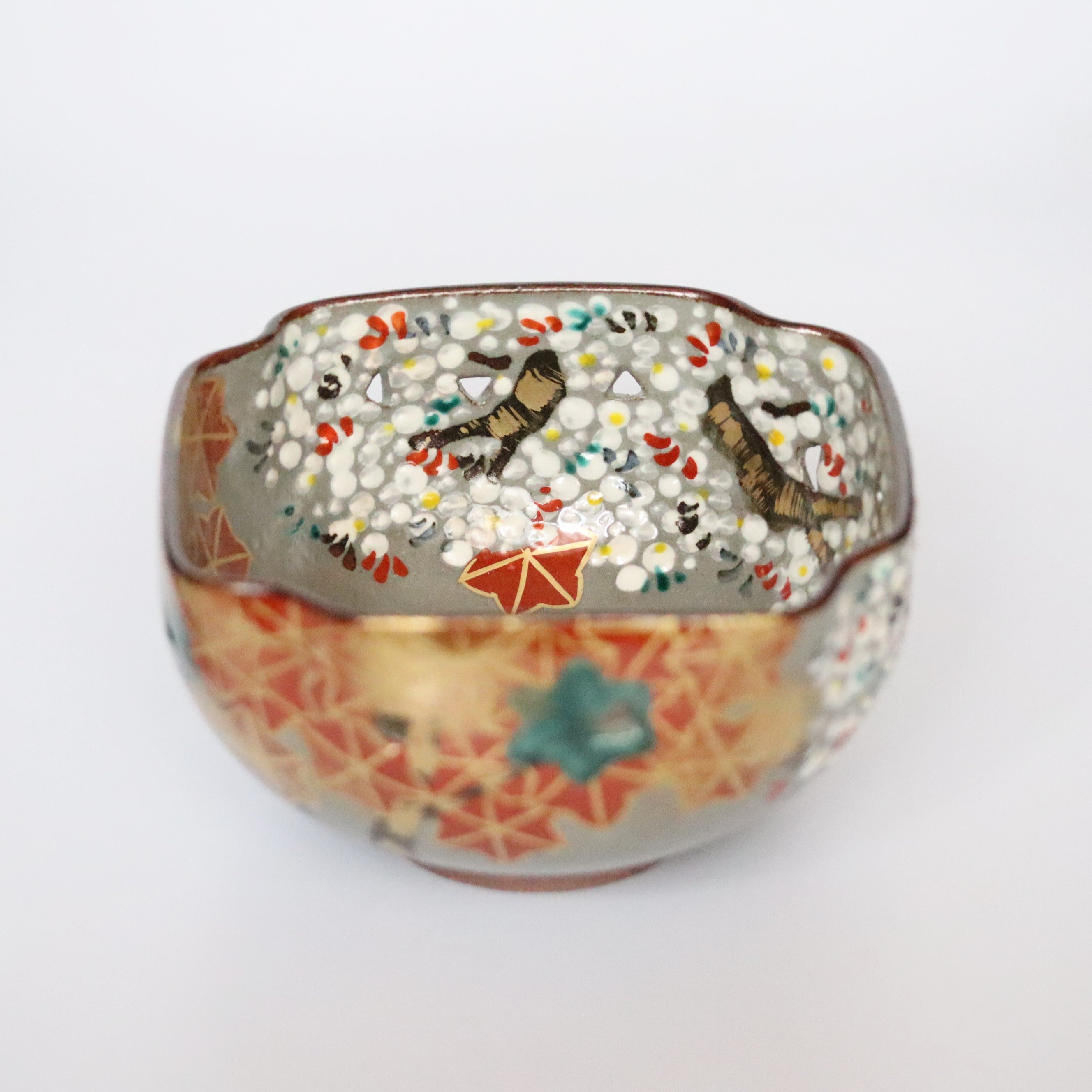 白井半七 乾山写し白梅紋汲出碗 5客 白井半七 乾山写し