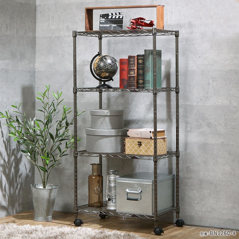 19mm] 幅60 5段 (幅59.5×奥行34.5×高さ155cm) ルミナスブラック