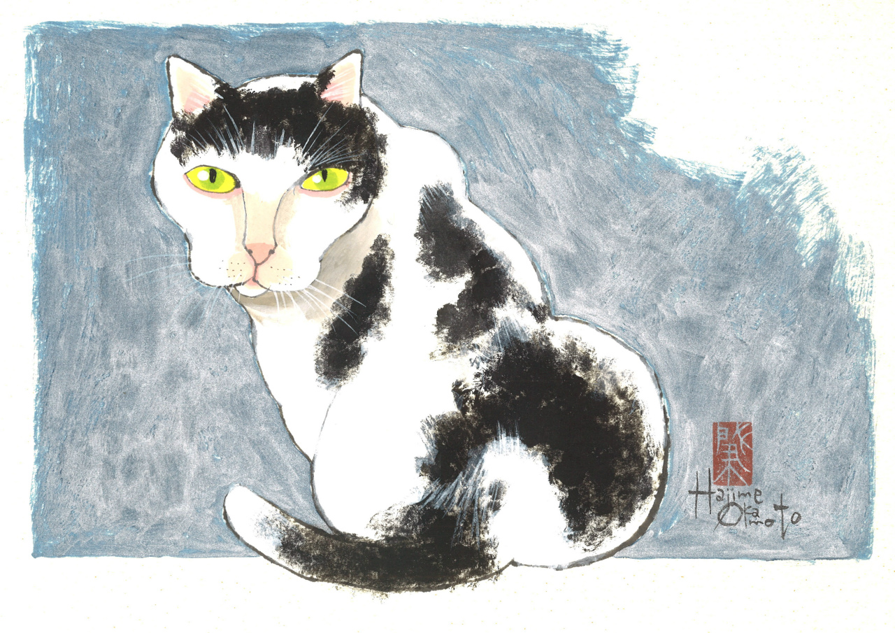 猫の肖像(18) 手描き作品 額付 絵画 水墨画 | 和味文化研究所 岡本肇