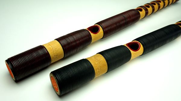 山 ②龍笛 本管 雅楽 藤巻 長さ40cm 江戸期時代物 ②龍笛本管雅楽藤巻