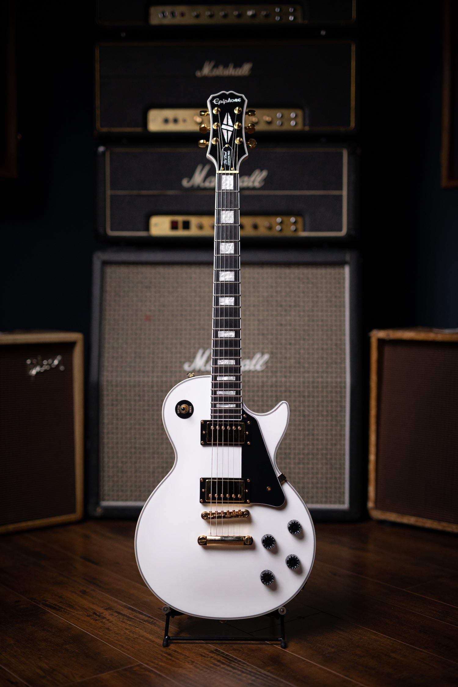 ギター Epiphone Les Paul Custom Pro White Epiphone Les Paul Custom