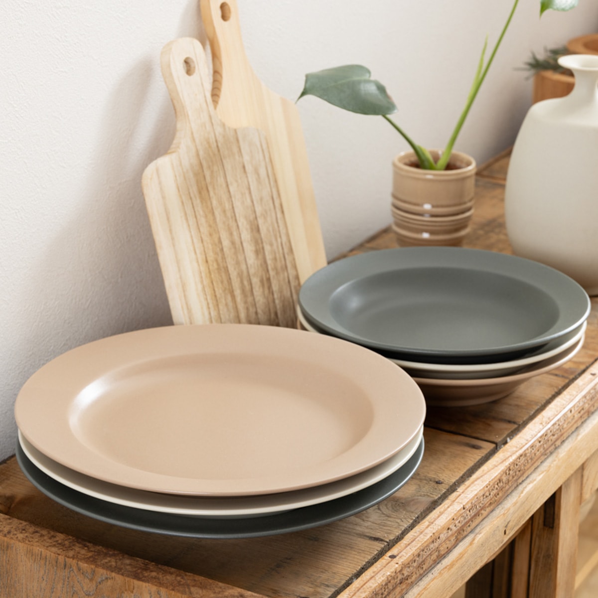 深皿 パスタ皿 プレート Tokinone PB. リムプレート7.0皿 ベージュ23.5