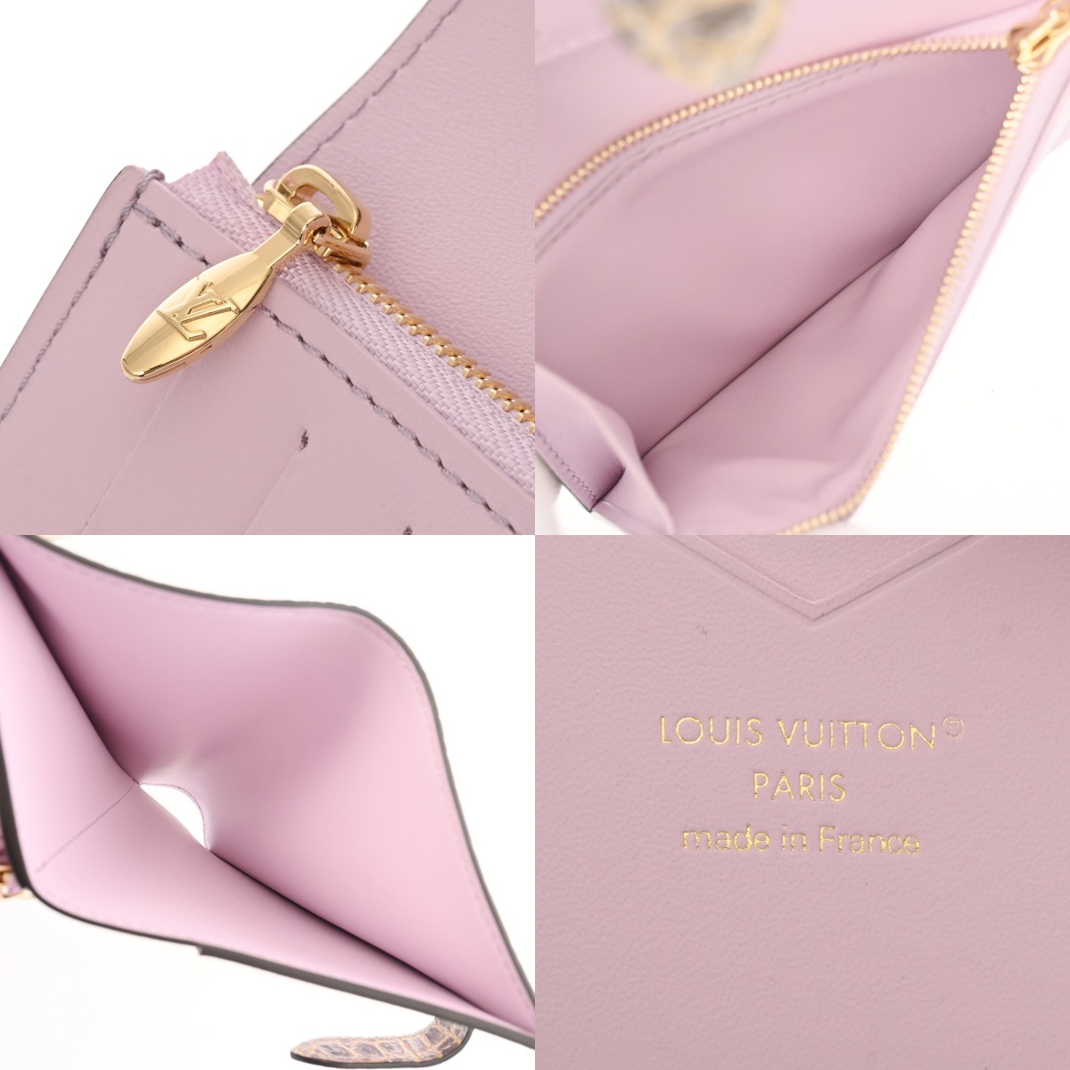 ルイヴィトン ヴェルティカル ウォレット コンパクト 折り財布 ピンク