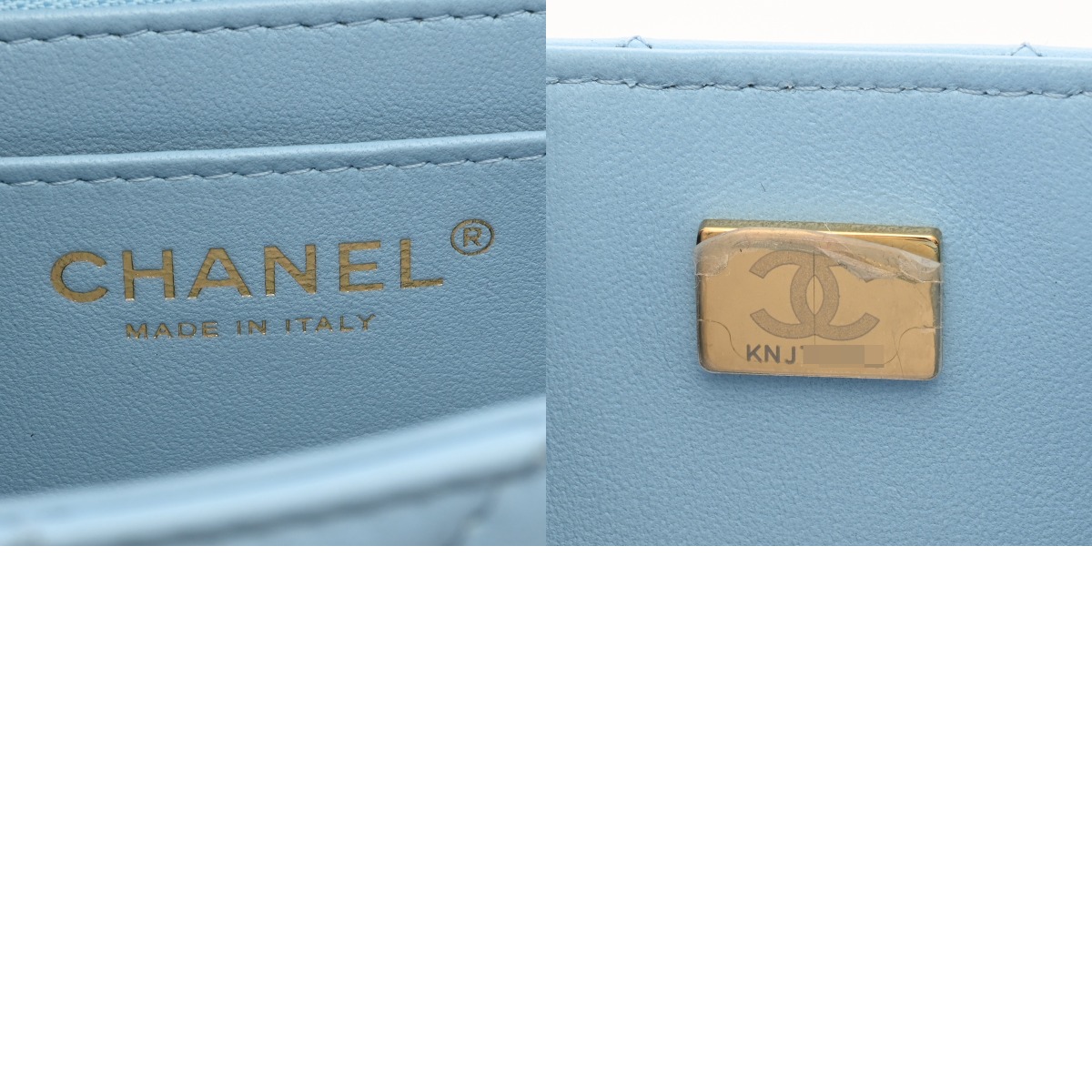 シャネル ミニ クラシック ハンドバッグ 20cm ライトブルー A69900