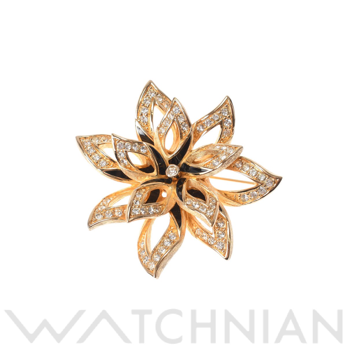 Ciner ブローチ ラインストーンデザインゴールド