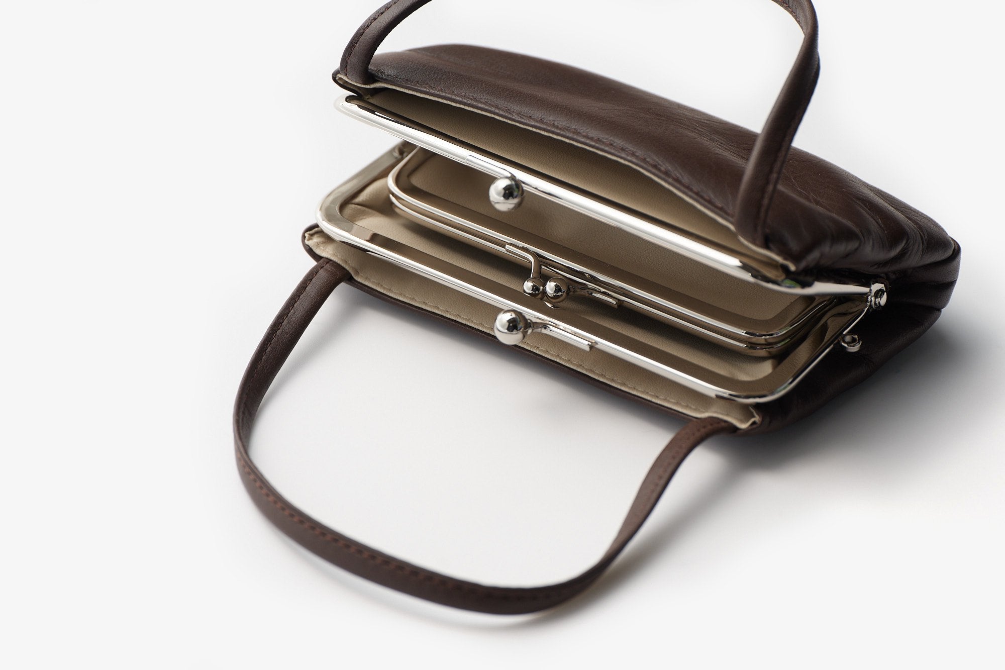 持手付牛革がま口｜松野屋