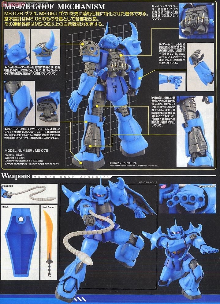 MS-07B グフ Ver.2.0 (MG) (ガンプラ) - ホビーサーチ ガンプラ他