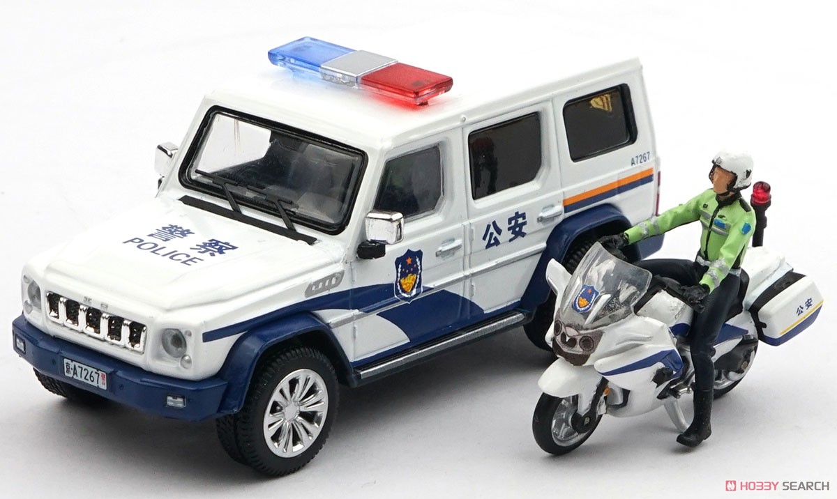 BAIC (北京汽車)BJ180 中国人民公安警察バイク・警護セット (ミニカー