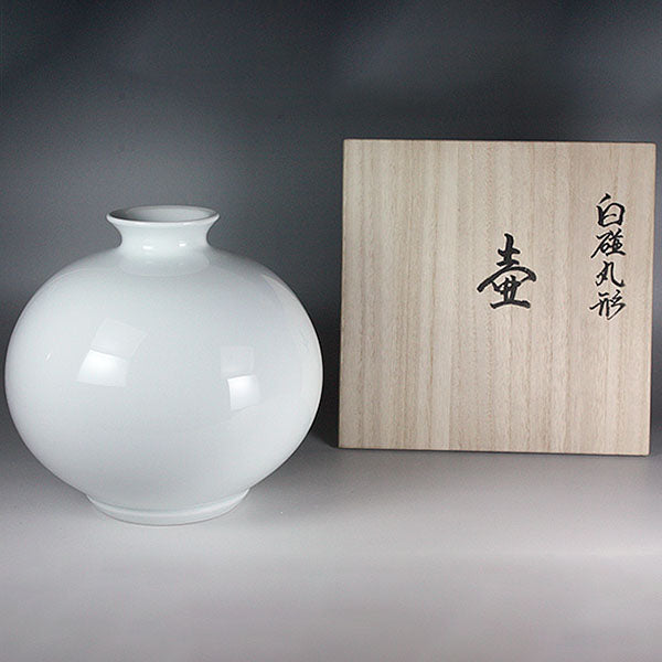 井上萬二 作 白磁丸形壷 – ギャラリー一番館オンラインショップ