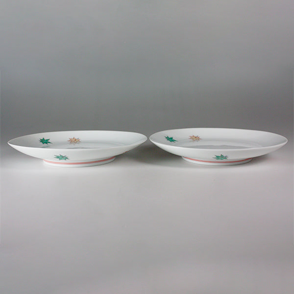 大幅値下げ‼️「柿右衛門」青海波柿文足付小皿 大幅値下げ‼️「柿右