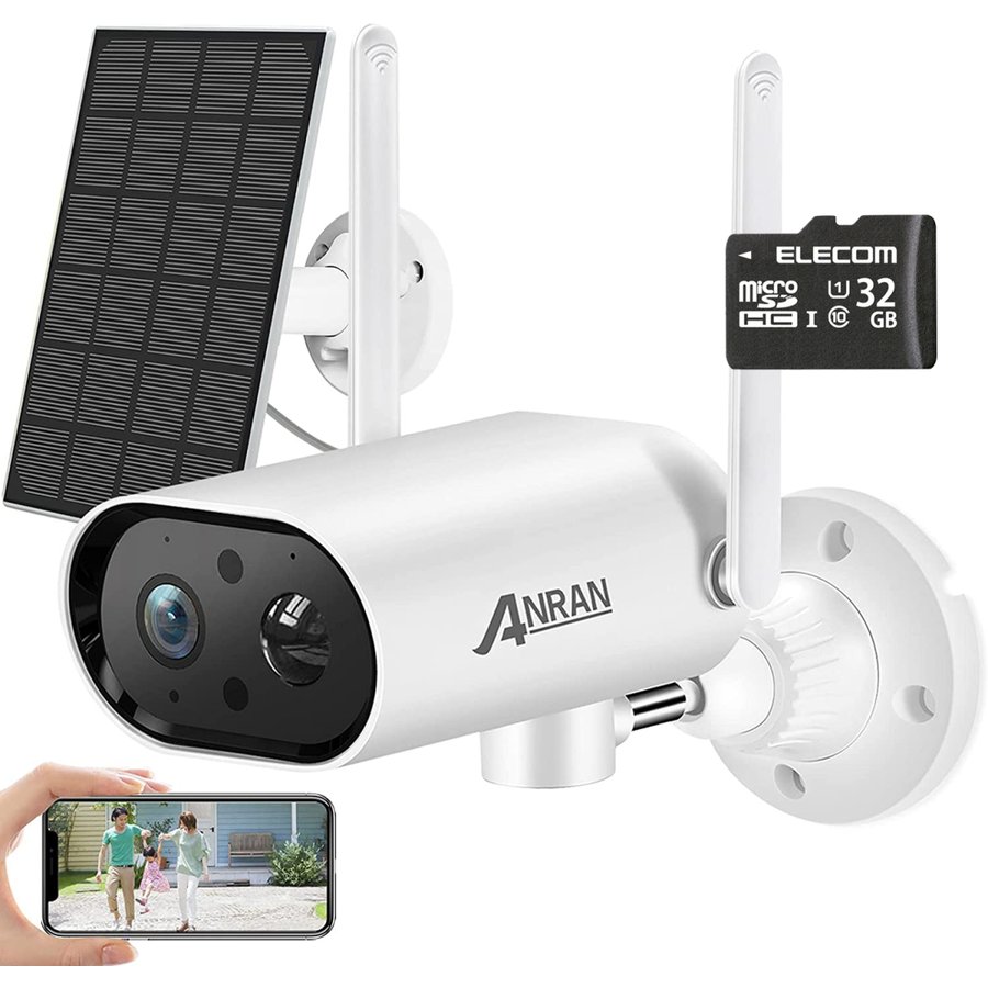 防犯カメラ 2台セット ソーラー 人感センサー 双方向通話 ベース