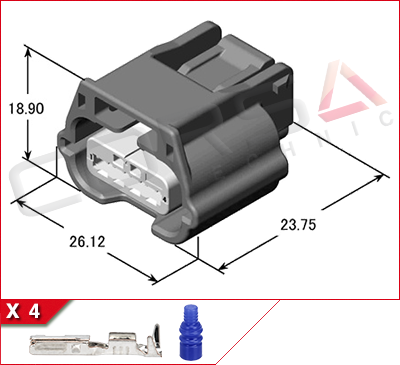 7283-8853-30 - Yazaki | RH-4S - Corsa Technic | 4-Way Kit