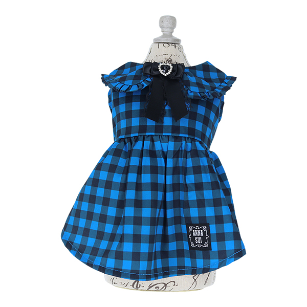 ANNA SUI（アナ スイ）襟付きギンガムチェックワンピース | 犬服