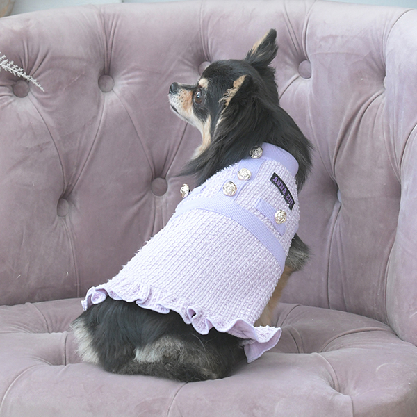 2025秋冬 ANNA SUI（アナ スイ）ツイード風ニットワンピース | 犬服