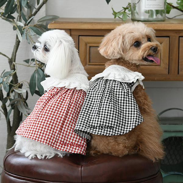 ONE OCTAVE（ワンオクターヴ）ヨークフリルワンピ | 犬服・ドック