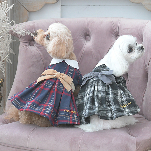 2025秋冬 ONE OCTAVE（ワンオクターヴ）チェック柄ワンピース | 犬服