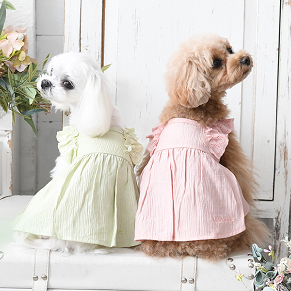 ONE OCTAVE（ワンオクターヴ）フリルショルダーワンピ | 犬服・ドック