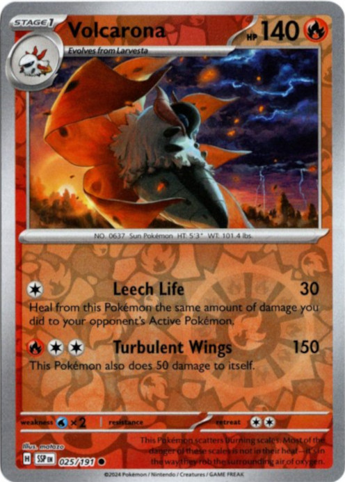 ウルガモス 海外版 英語版 リバホロ Volcarona - 025/191 -【Card