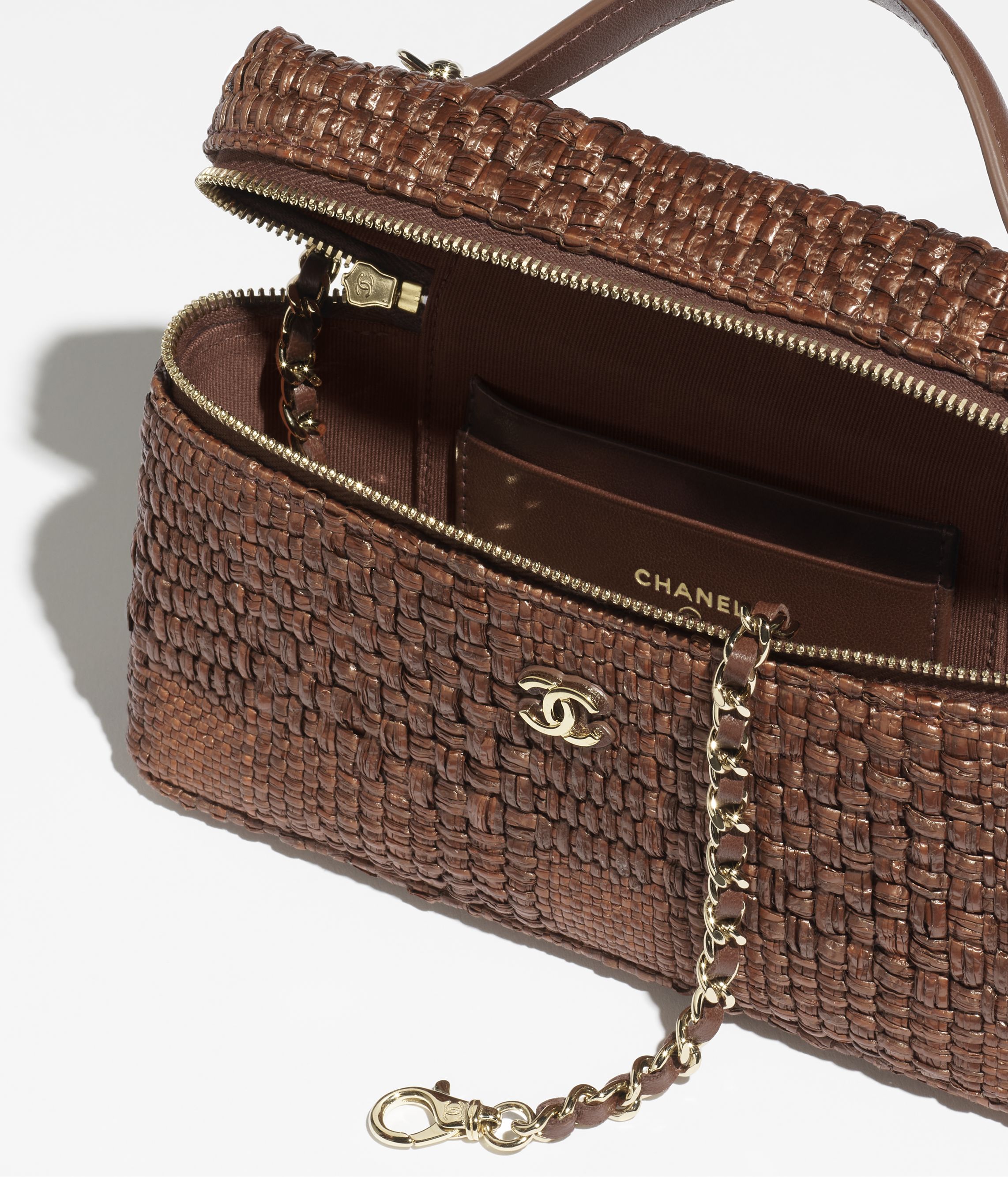 ヴァニティケース - ブレード ラフィア、ブラウン — ファッション